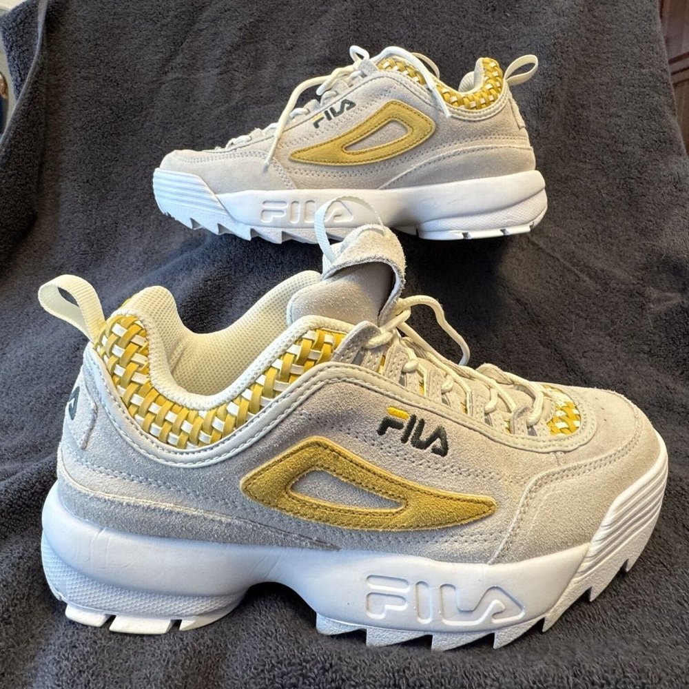 Fila Women's Beige and Yellow Sneakers